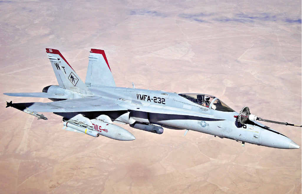 EMERGENCY ACTION: An Amberley based MRTT aircraft carried out air to air refuelling of a stricken United States Marine Corps F/A-18 Hornet in the skies over Iraq. EMERGENCY ACTION: An Amberley based MRTT aircraft carried out air to air refuelling of a stricken United States Marine Corps F/A-18 Hornet in the skies over Iraq.